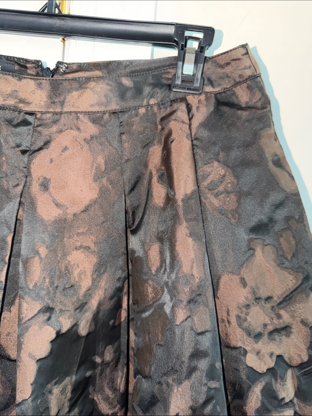 Talbots Black and Brown Floral Jacquard A-line Skirt size 6 - Picture 5 of 9